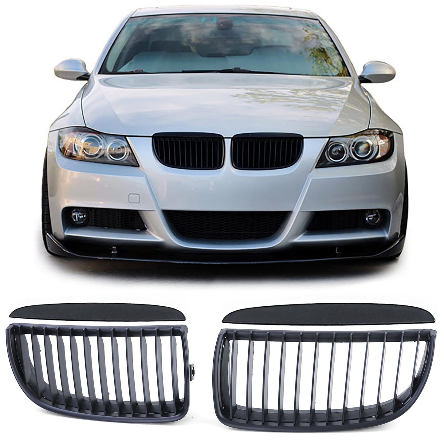 BMW E90/E91 Front Grill Matt Black (05-08)