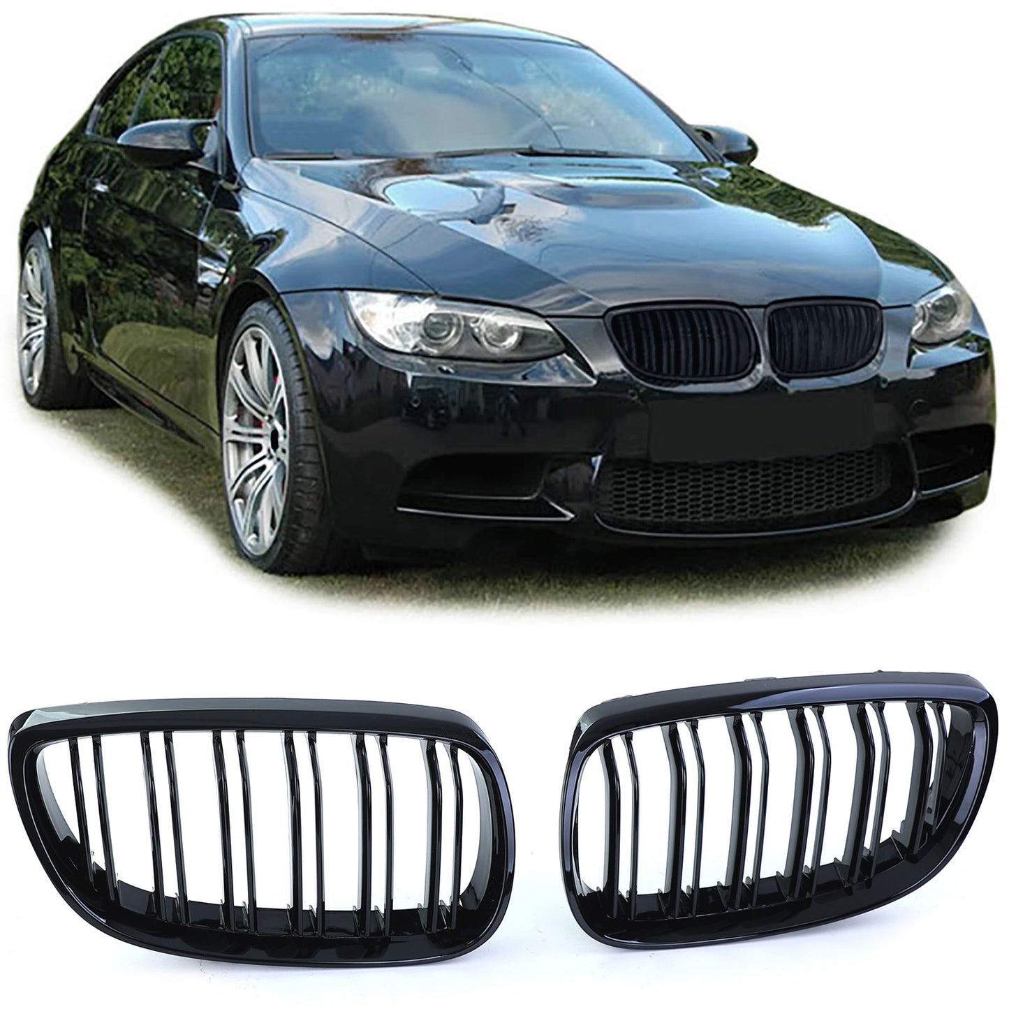 BMW E92/E93 Front Grill Gloss Black Coupe + Cabrio (06-09)