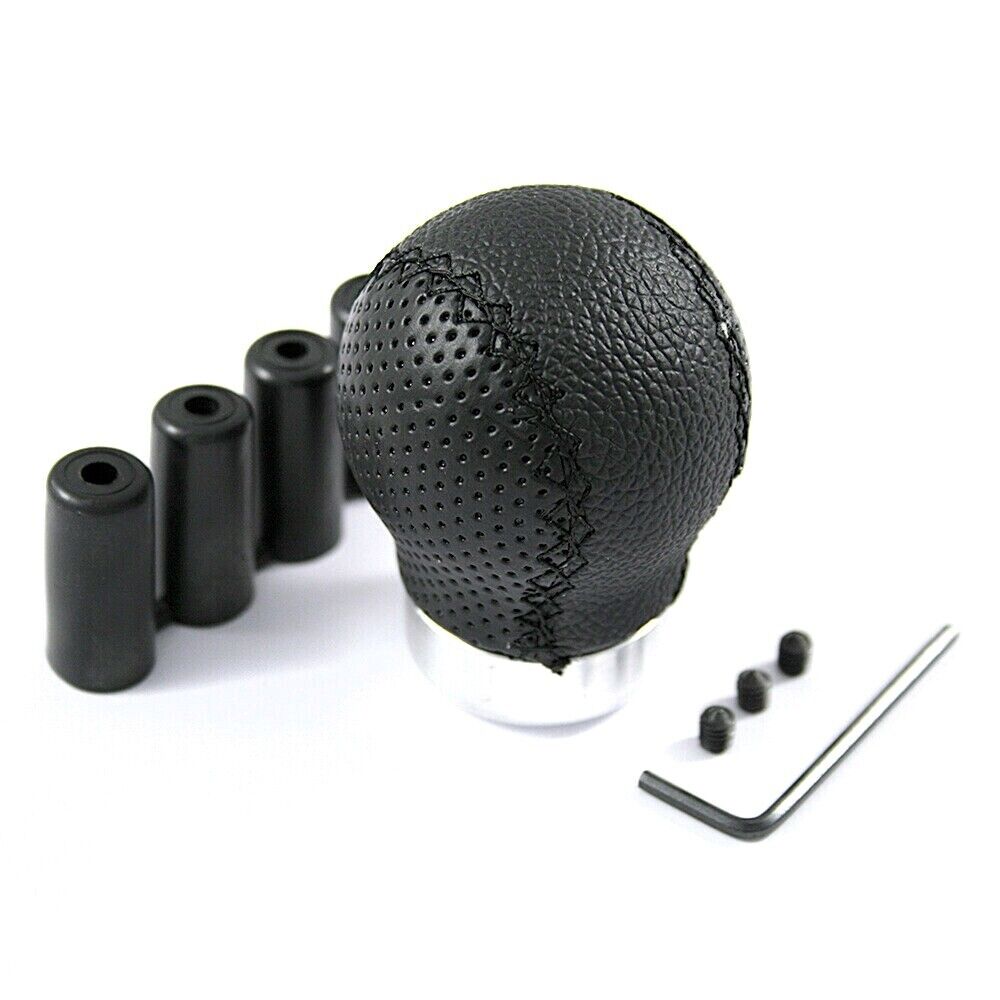 Black Round Leather Shift Knob