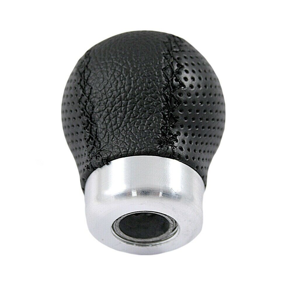 Black Round Leather Shift Knob