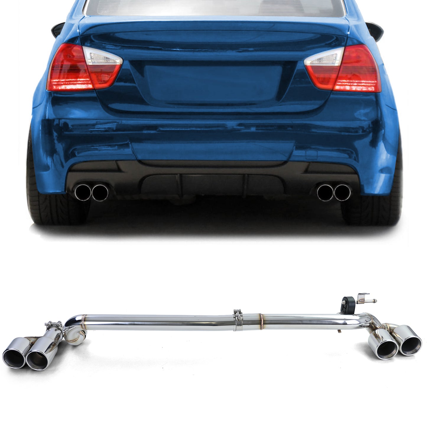 BMW E90/E91 Dual Exhaust Pipe Set Staineless Steel (05-12)