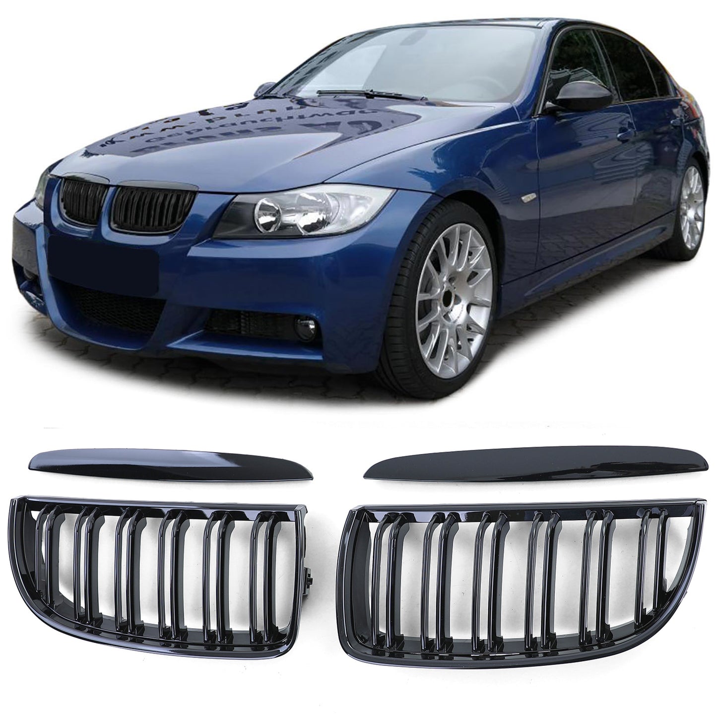 BMW E90/E91 Front Grill Gloss Black (05-08)