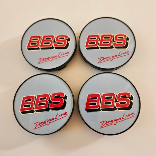 BBS Designline White/Red Wheel Cap Set 56mm