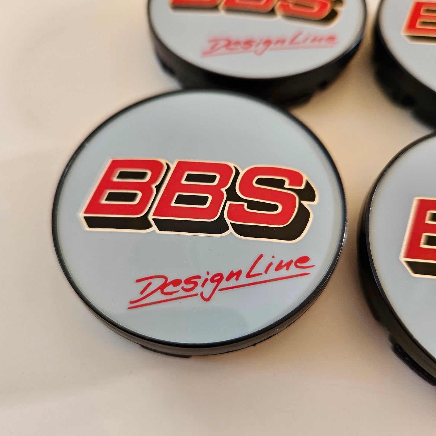 BBS Designline White/Red Wheel Cap Set 56mm