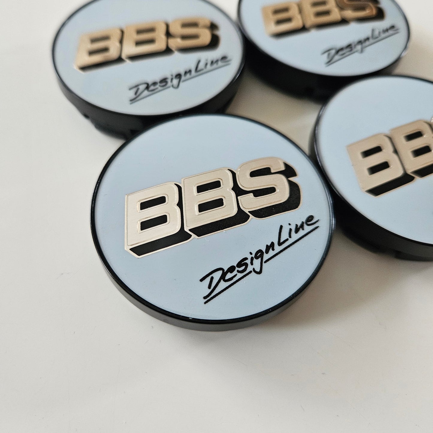 BBS Designline White/Silver Wheel Cap Set 56mm