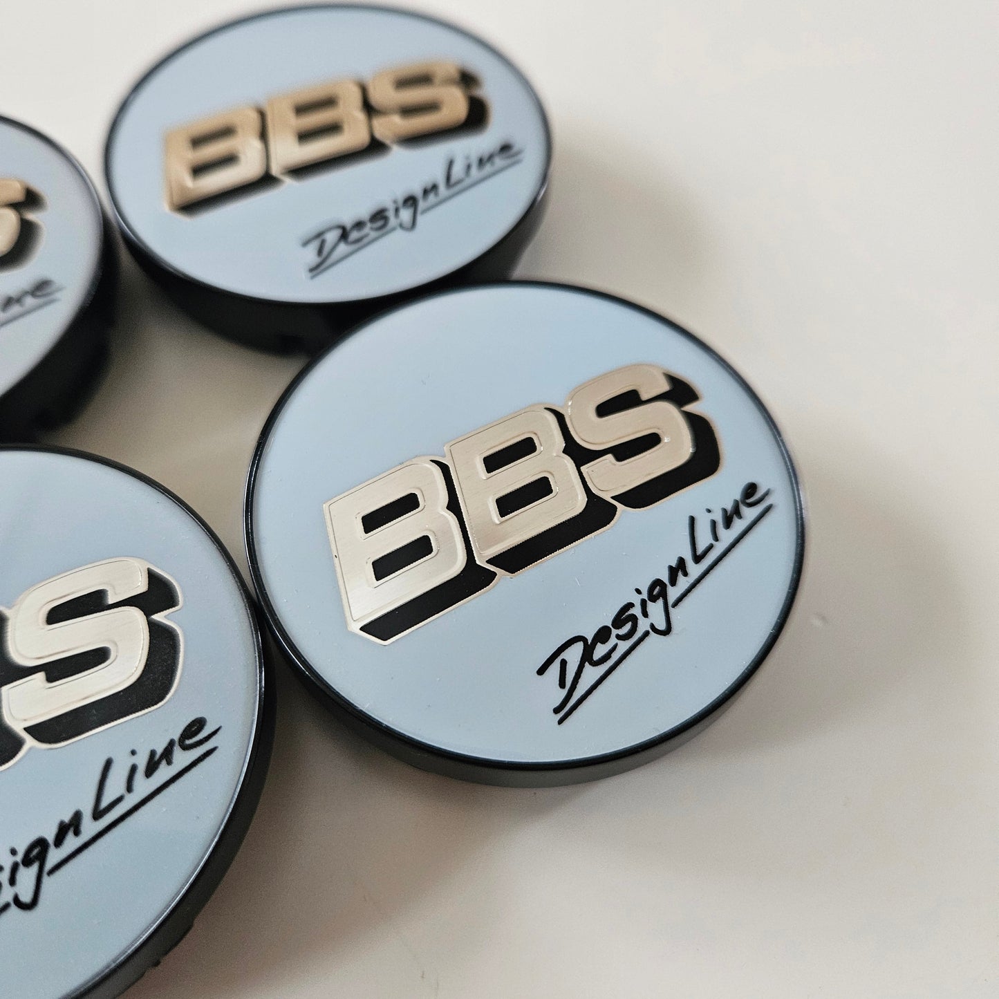 BBS Designline White/Silver Wheel Cap Set 56mm