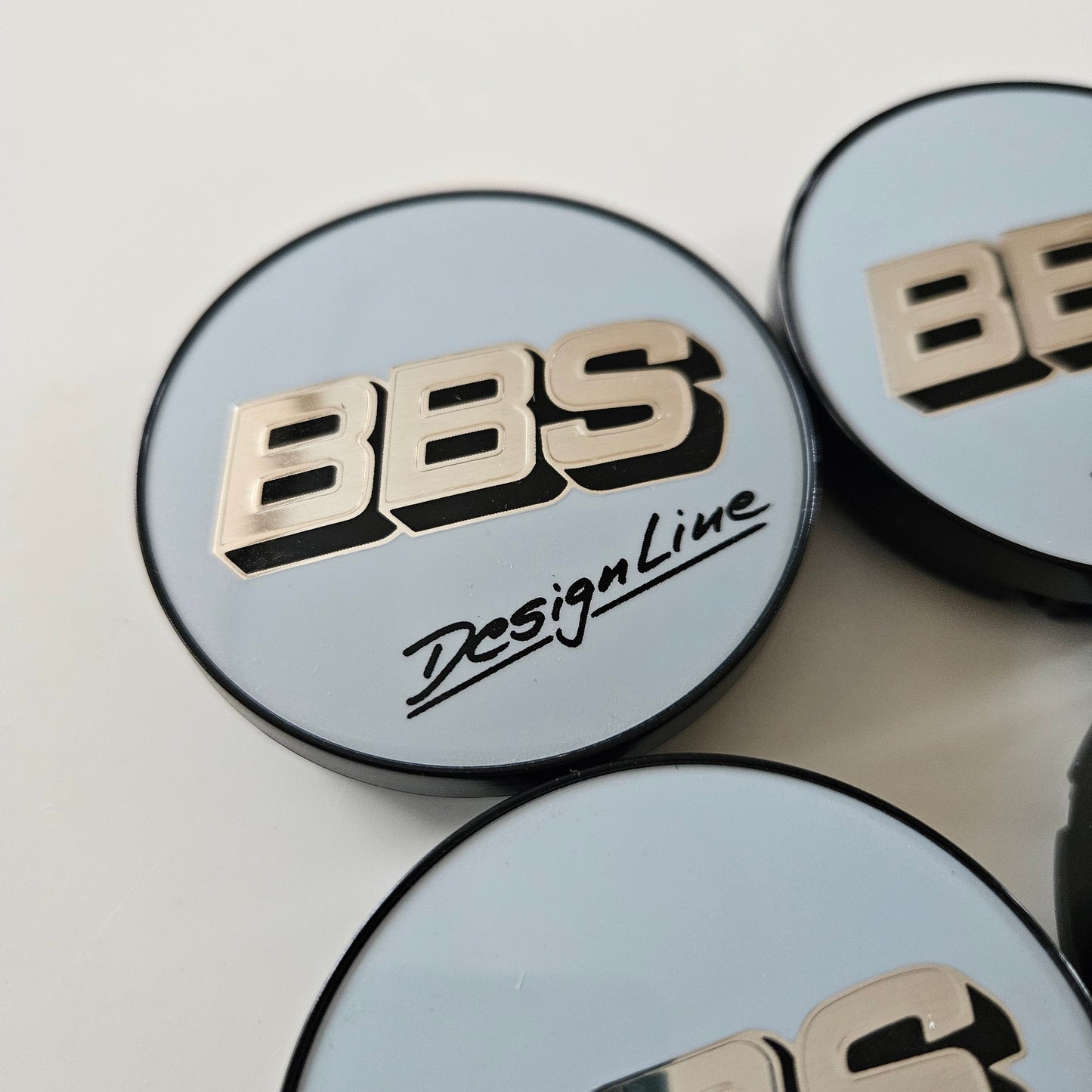 BBS Designline White/Silver Wheel Cap Set 56mm