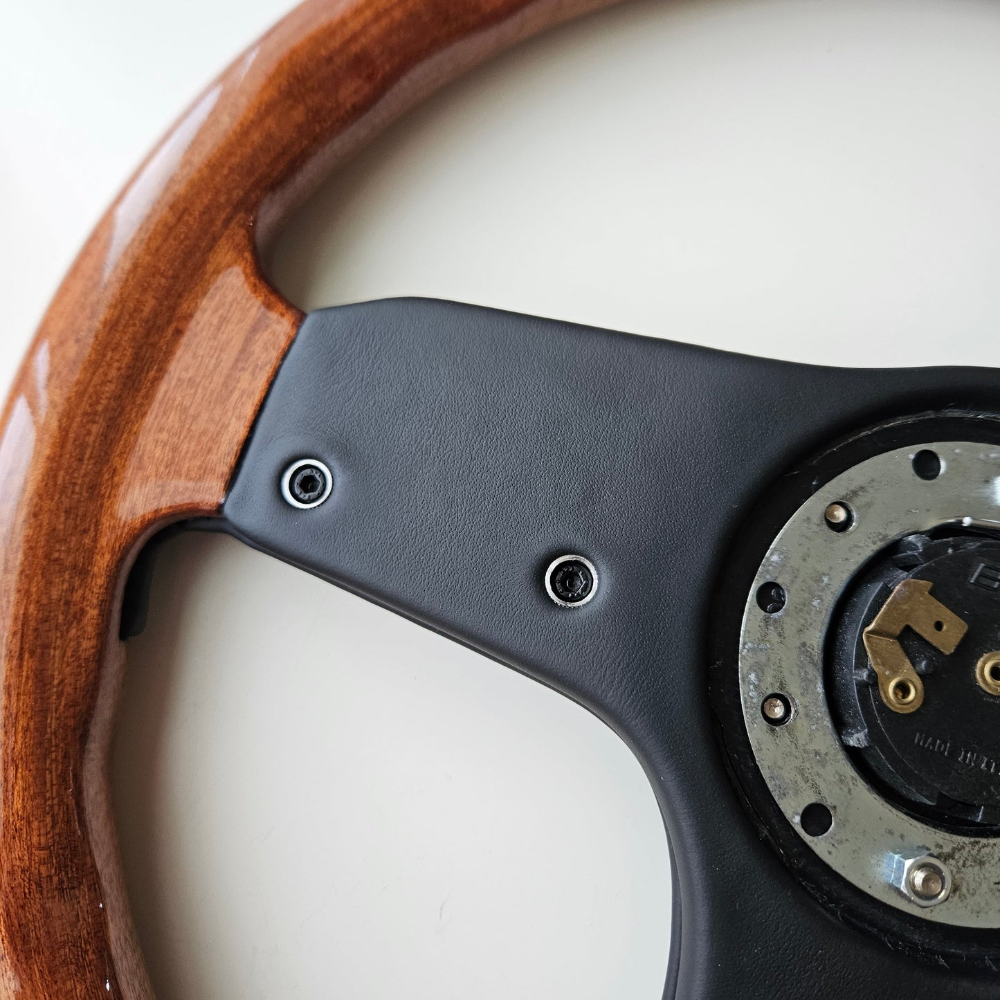 BBS Woodgrain/Leather Three Spoke Steering Wheel
