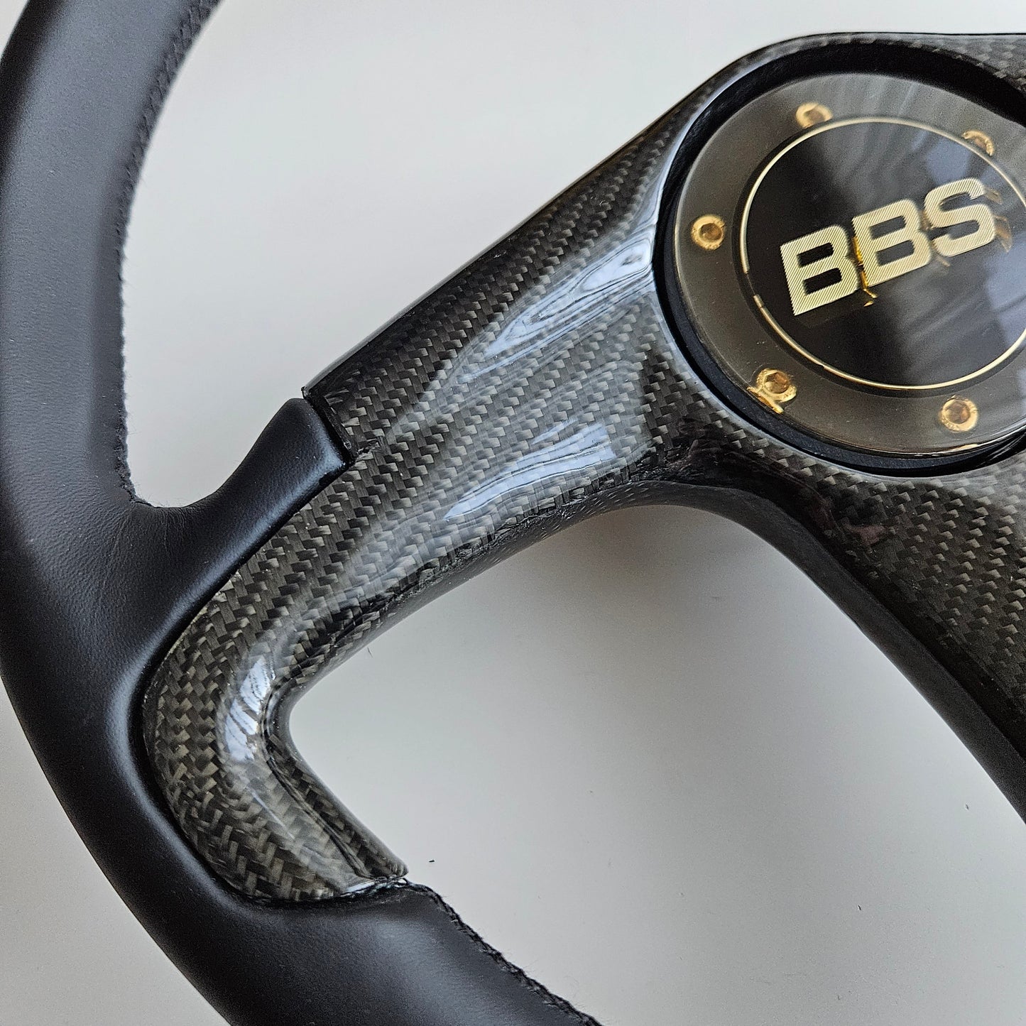 BBS Three Spoke Steering Wheel With Real Carbon Center