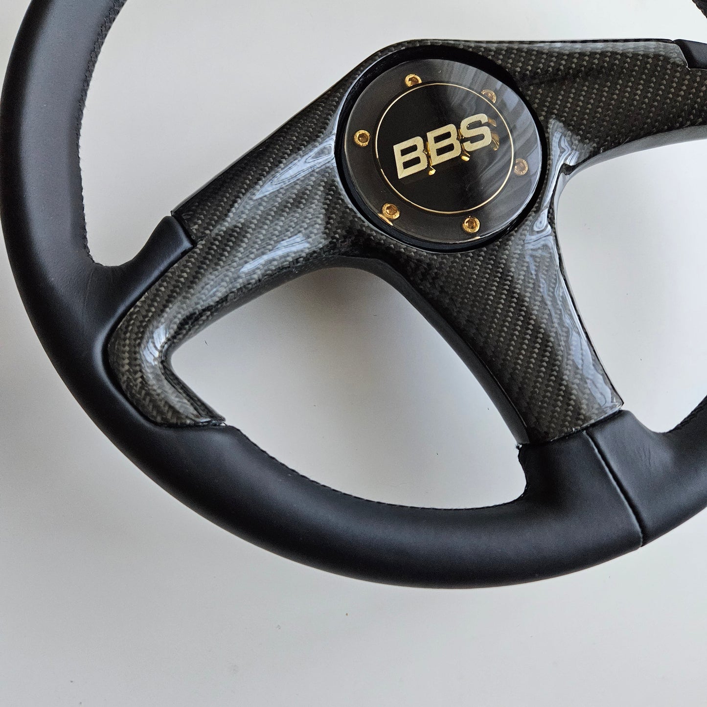 BBS Three Spoke Steering Wheel With Real Carbon Center