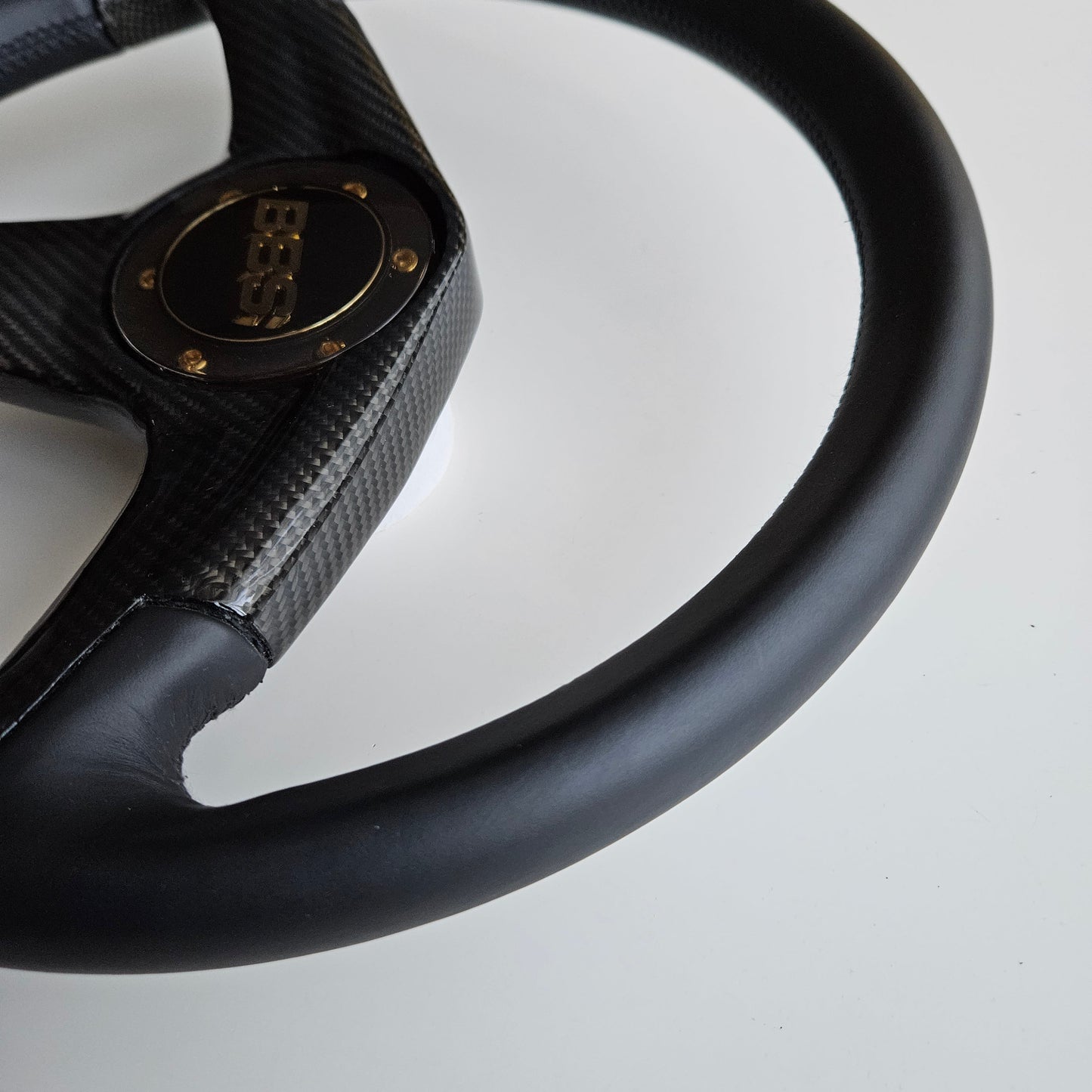BBS Three Spoke Steering Wheel With Real Carbon Center
