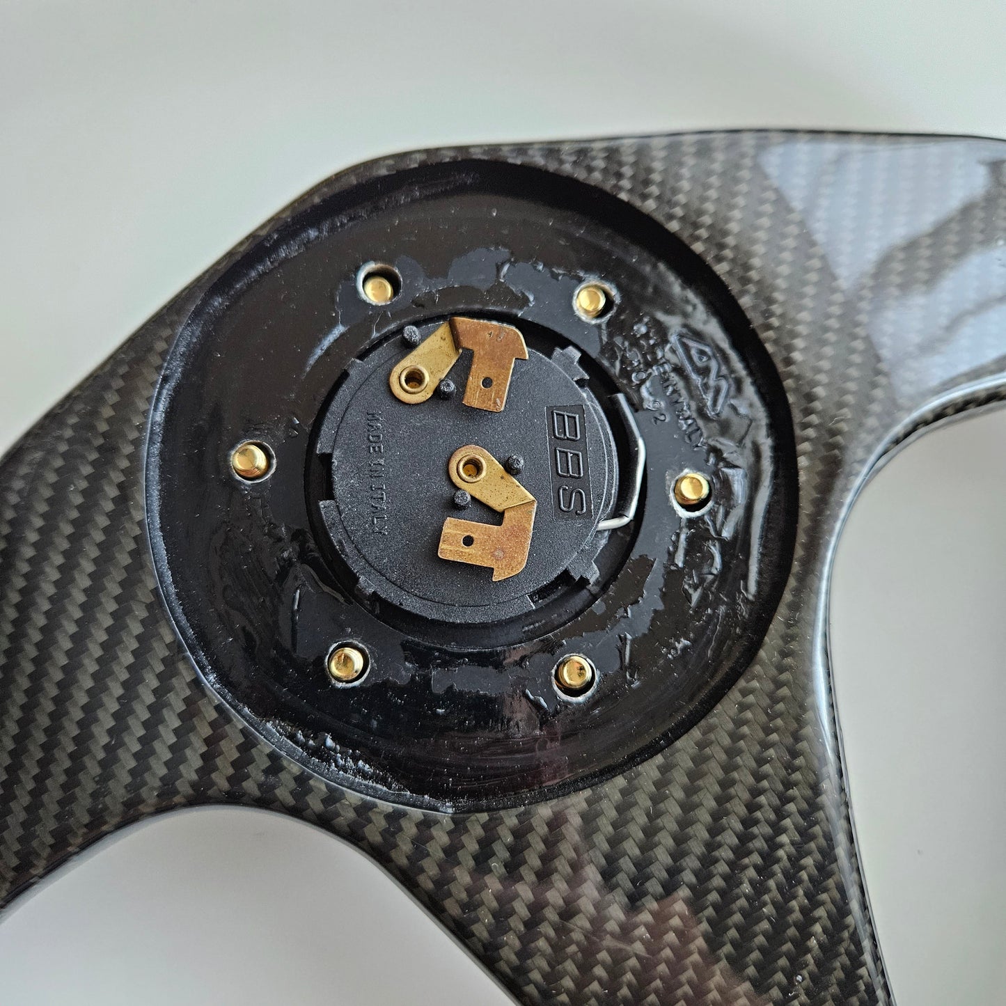 BBS Three Spoke Steering Wheel With Real Carbon Center