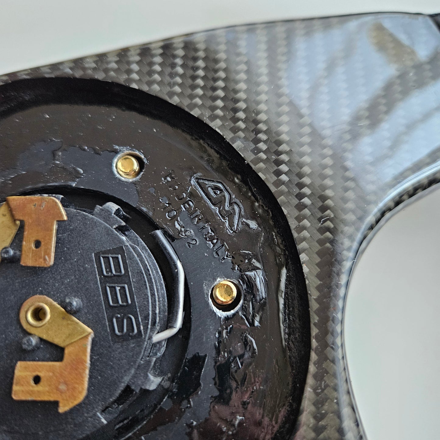 BBS Three Spoke Steering Wheel With Real Carbon Center