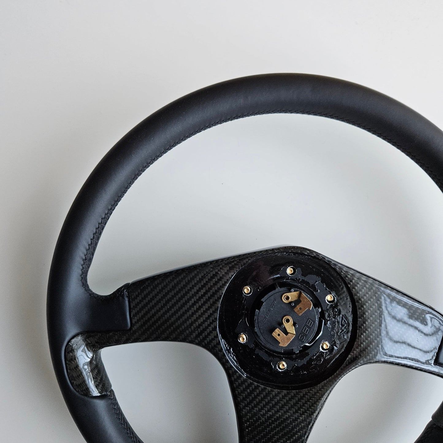 BBS Three Spoke Steering Wheel With Real Carbon Center