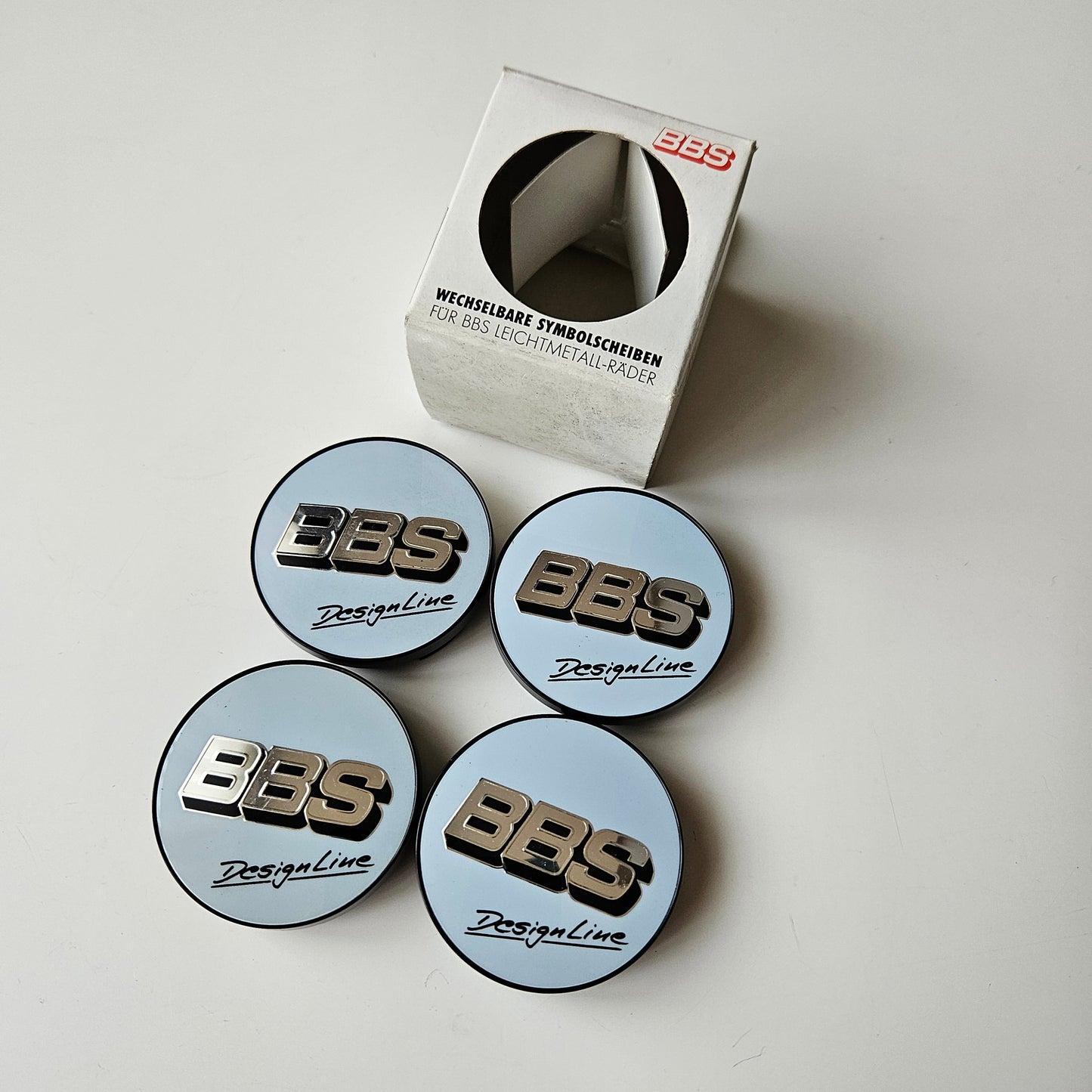 BBS Designline White/Silver Wheel Cap Set 56mm