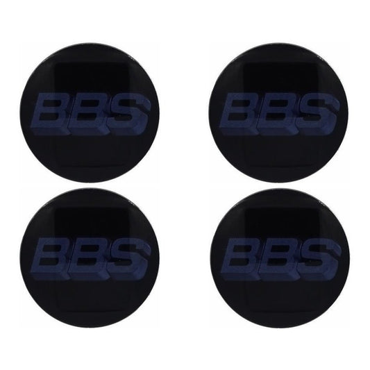 BBS 3D Black Indigo Blue Wheel Cap Set 56mm