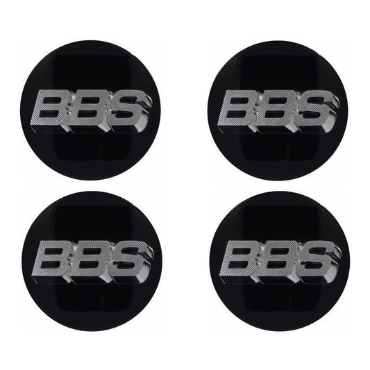 ROTATING ! BBS 3D Black Silver Wheel Cap Set 56mm