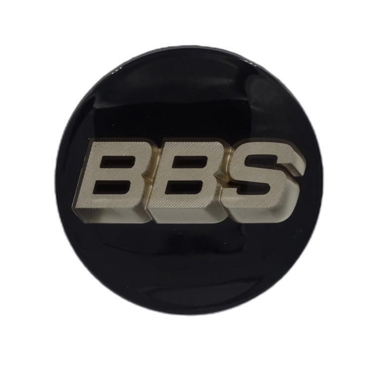 BBS 3D Black & White Gold Wheel Cap Set 70mm