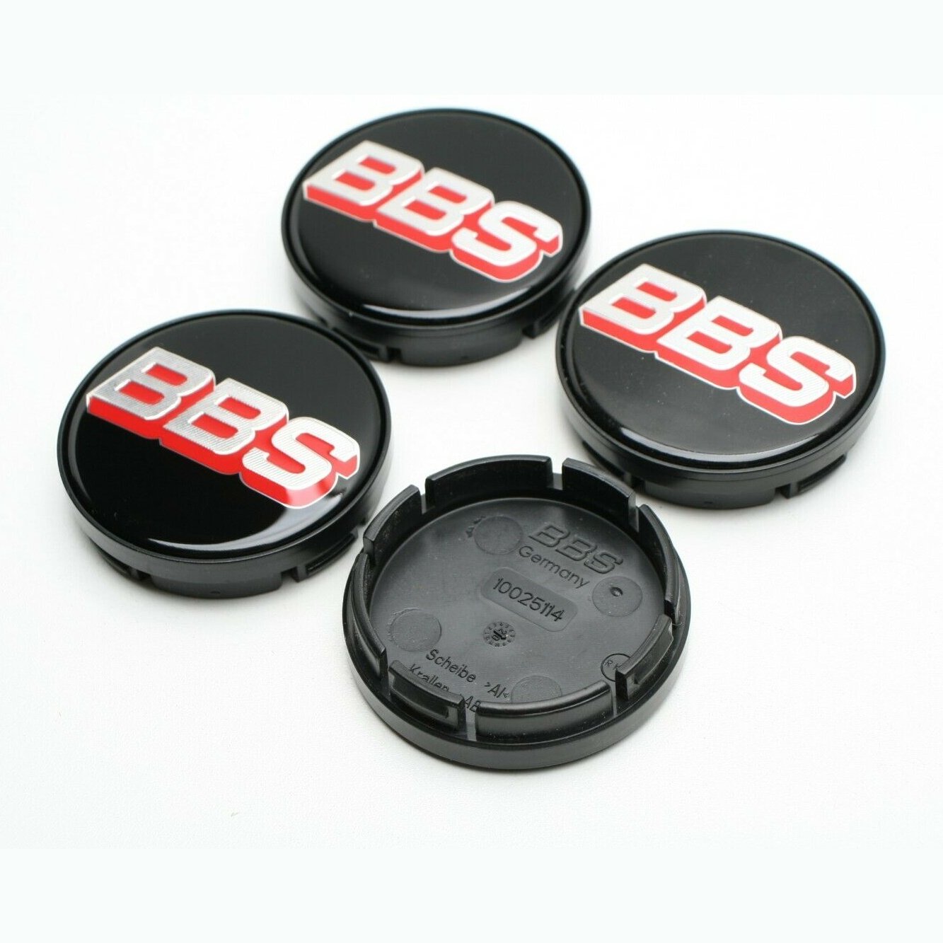 BBS Black/Silver/Red Wheel Cap Set 56mm