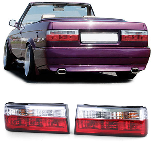 BMW E30 Clear Glass Red/Clear Tail Light Set