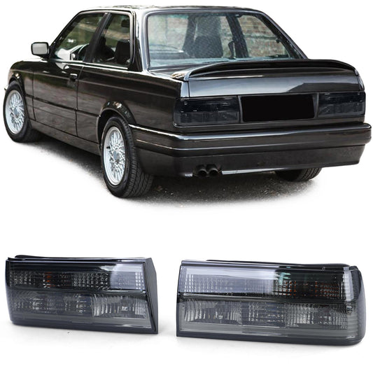 BMW E30 Clear Glass Smoked Tail Light Set