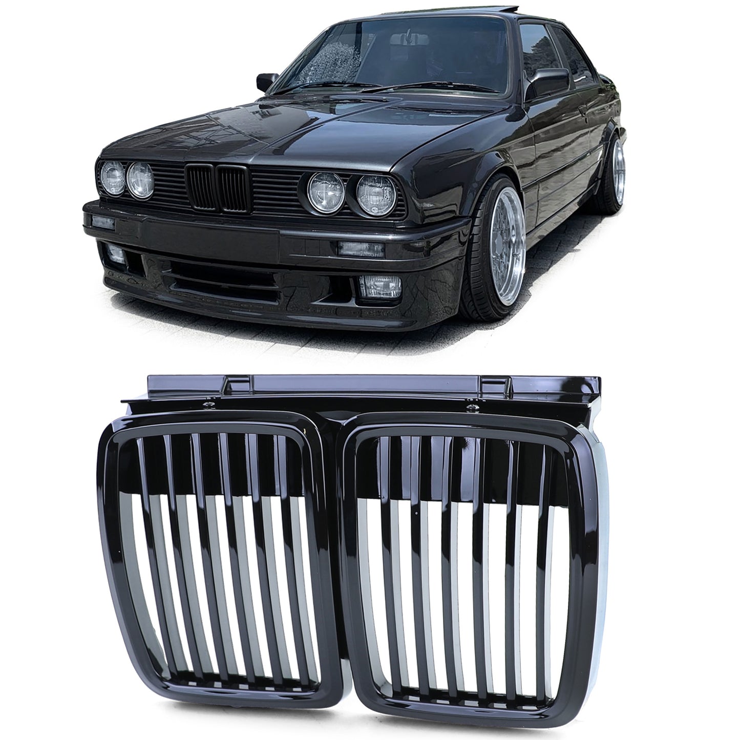 BMW E30 Front Grill Gloss Black (82-94)