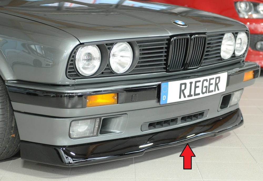 BMW E30 Front Spoiler Lip Gloss Black Rieger Tuning