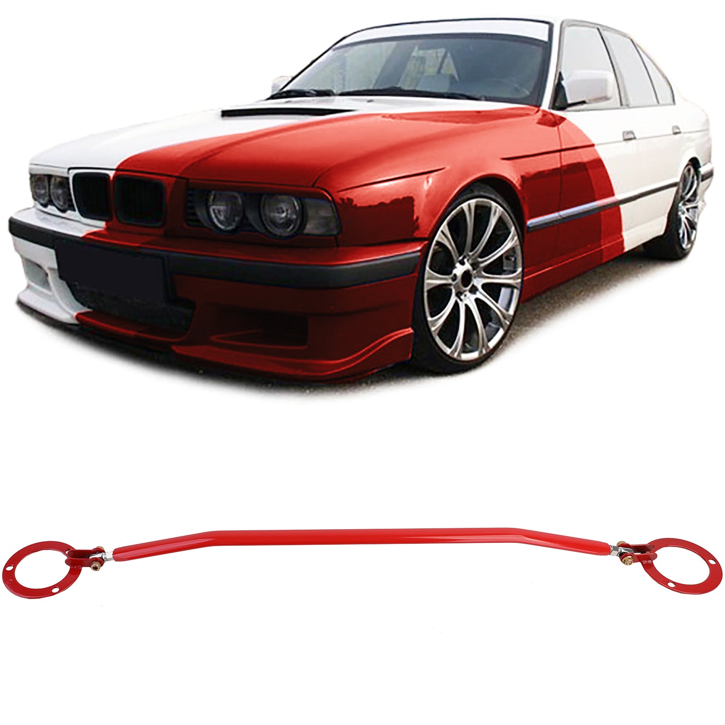 BMW E34 Red Alu Strut Bar 520i 525i (89-96)