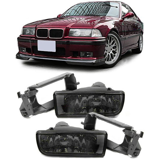 BMW E36 Clear Glass Smoked Fog Light Set (91-99)