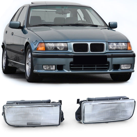 BMW E36 Fluted Glass Fog Light Set (90-99)
