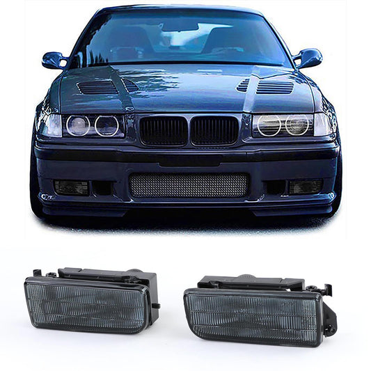 BMW E36 Smoked Fluted Glass Fog Light Set (90-99)