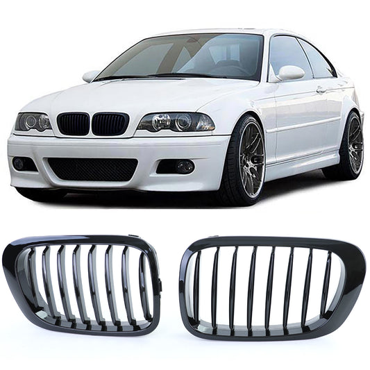 BMW E46 Front Grill Gloss Black Coupe + Cabrio (Pre-Facelift 99-03)