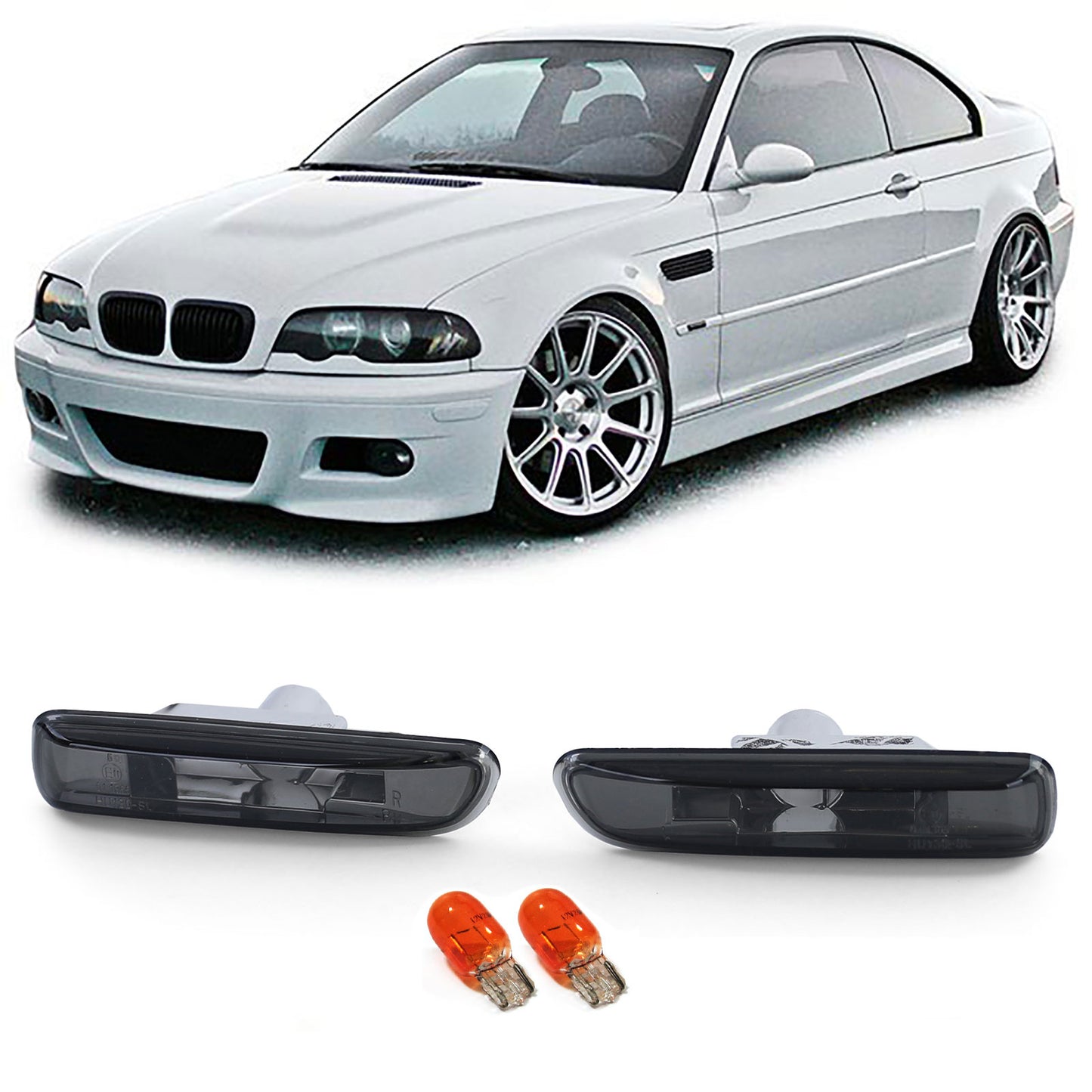 BMW E46 Clear Glass Smoked Blinker Set (98-03)