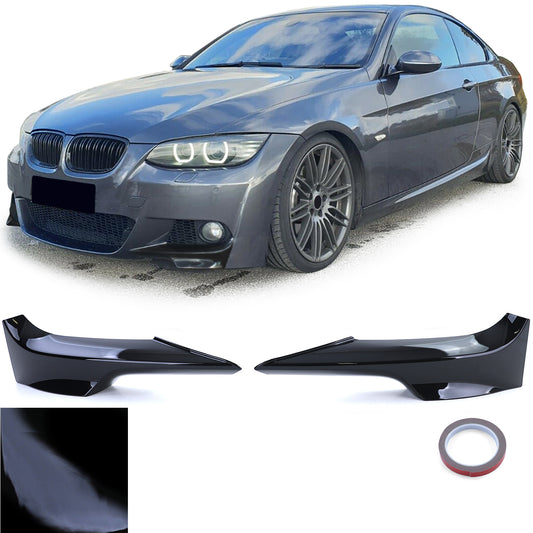 BMW E92/E93 Gloss Black M Bumper Flap Splitter Set Coupe + Cabrio (06-10)