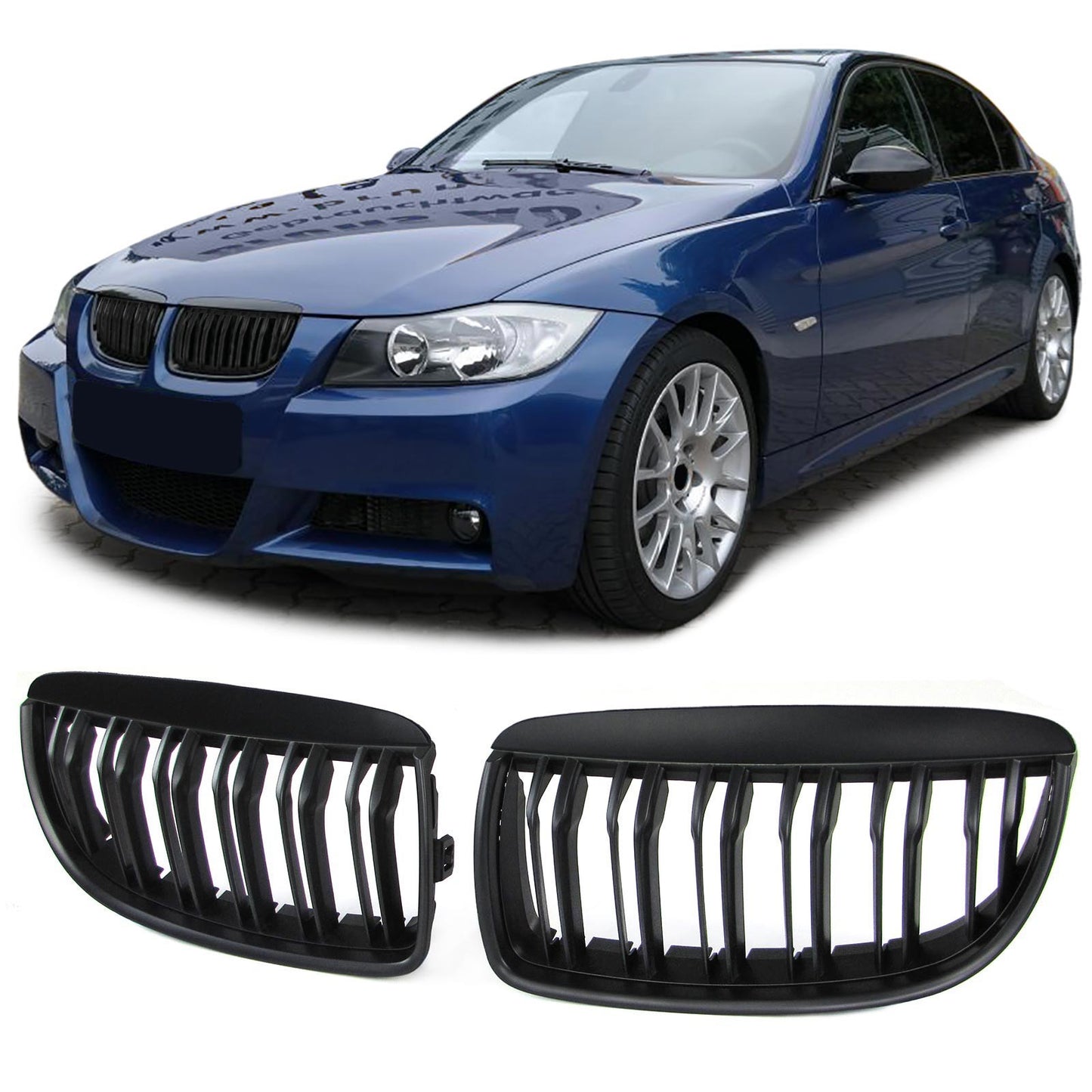 BMW E90/E91 Front Grill Matt Black (05-08)