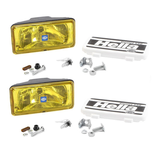 Hella Comet 550 Yellow High Beam Light Set